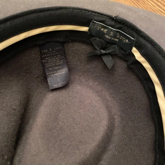 Rag & Bone Range Felt Brimmed Hat Unisex in Gray size Large 58cm - Picture 9 of 14